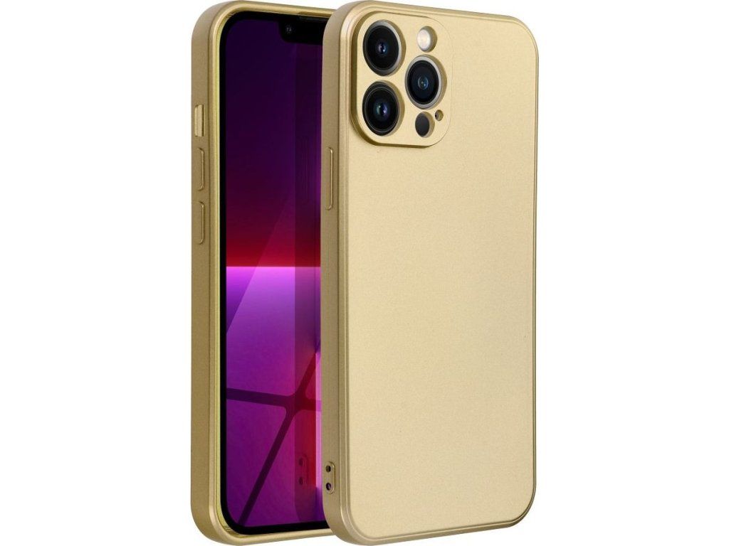 Metalický kryt pre Apple iPhone 13 Pro Max, Forcell, Zlatý – detail 1