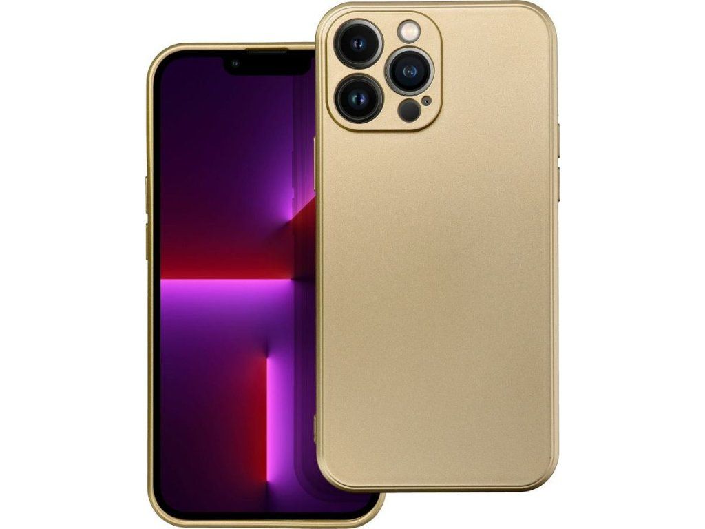 Metalický kryt pre Apple iPhone 13 Pro Max, Forcell, Zlatý