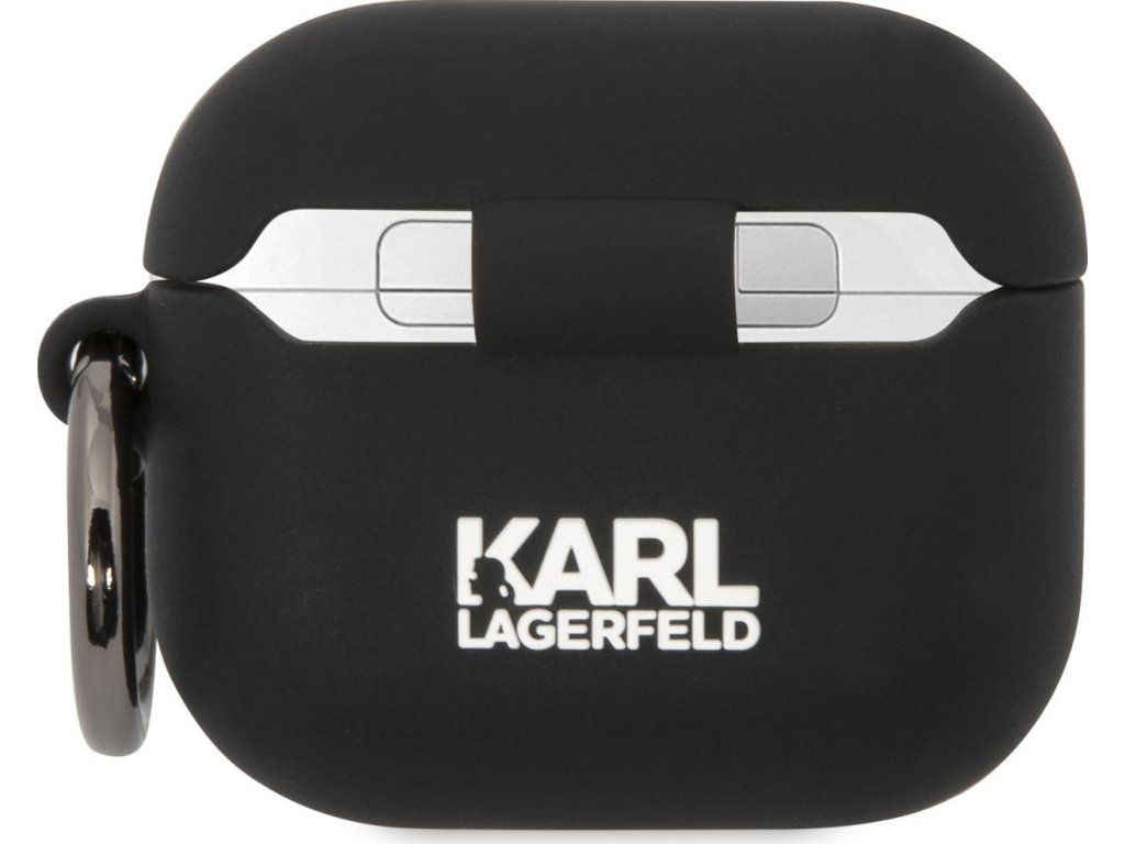 Karl Lagerfeld 3D Logo NFT Karl Head Silikónové Puzdro pre Airpods 3 , Čierne – detail 1