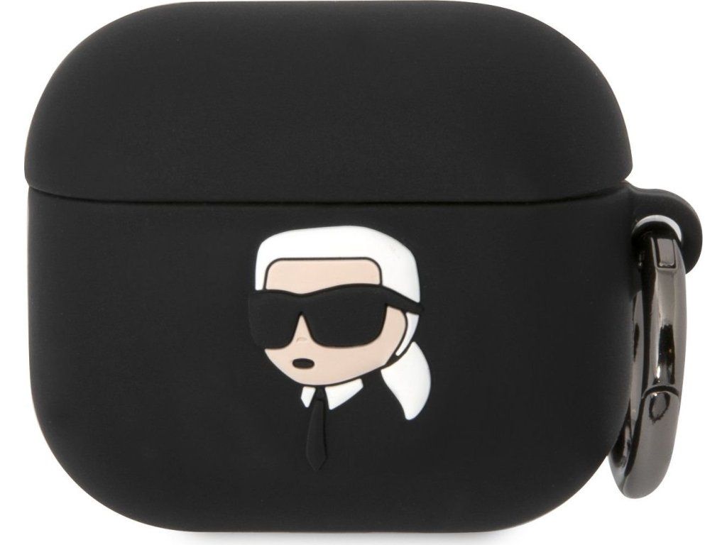Karl Lagerfeld 3D Logo NFT Karl Head Silikónové Puzdro pre Airpods 3 , Čierne