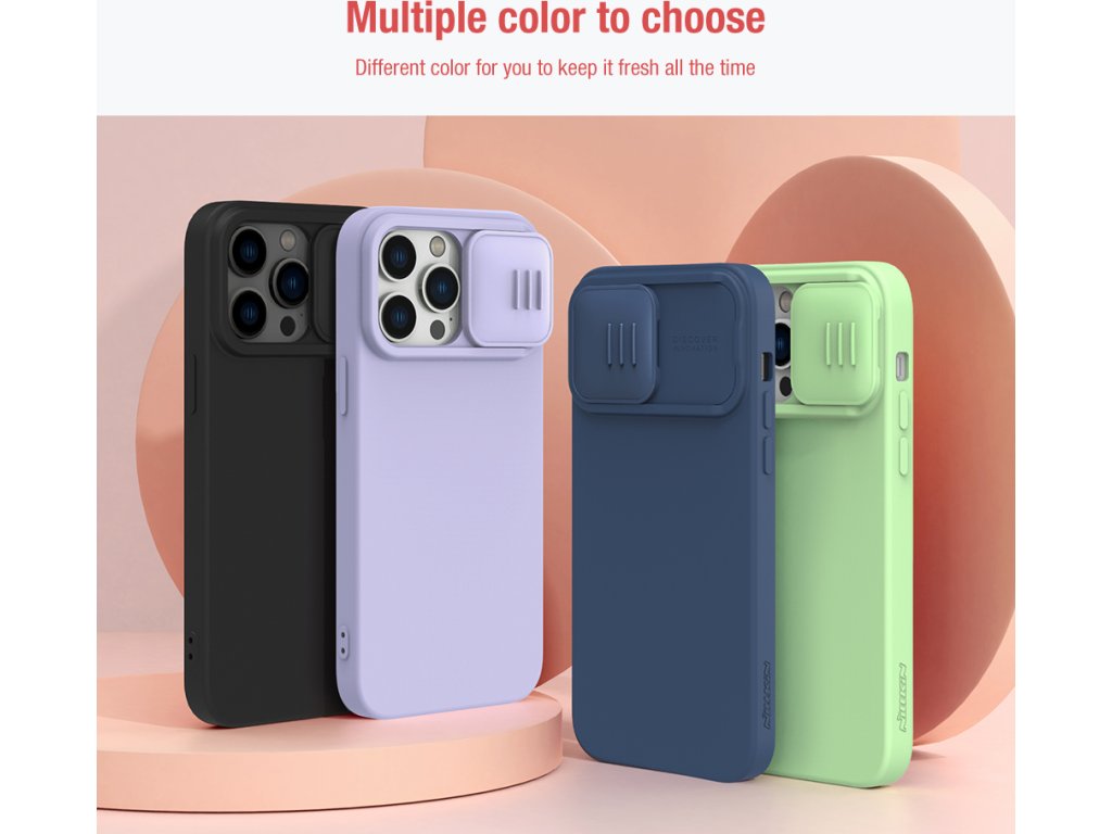 CamShield Silikónový kryt pre Apple iPhone 14 Pro, Nillkin, Fialový – detail 2