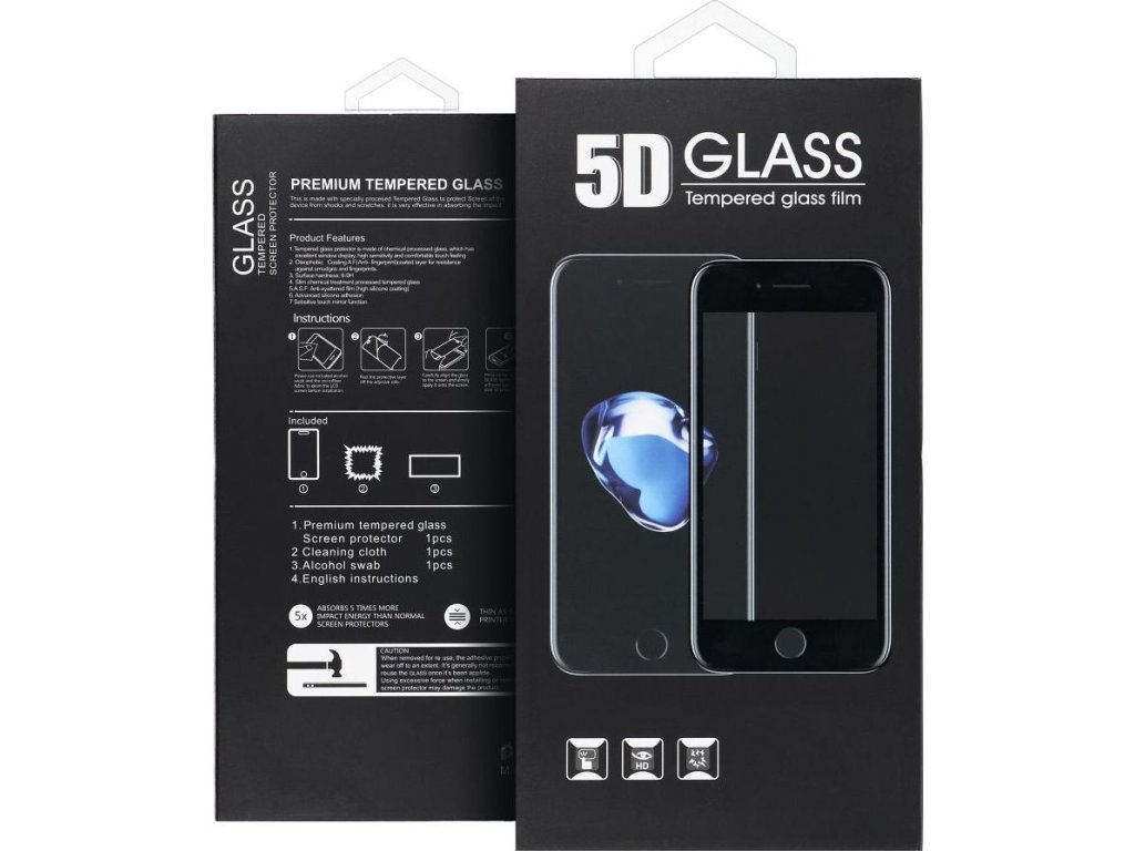 Ochranné sklo 5D pre Xiaomi 12 Lite, Čierne