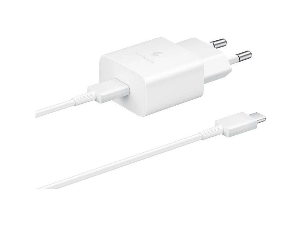 EP-T1510EWE + EP-DA705BWE Samsung 15W Cestovná nabíjačka + USB-C/USB-C Dátový Kábel White