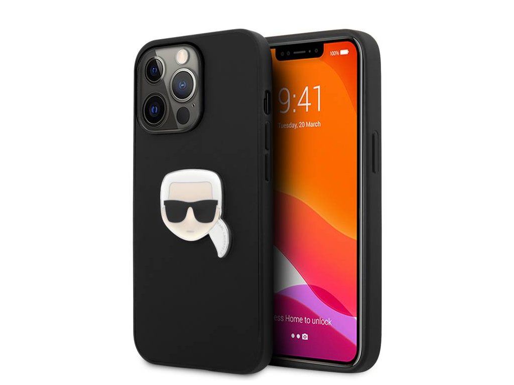 Silikónový kryt pre Apple iPhone 13 Pro, Karl Lagerfeld, Čierny
