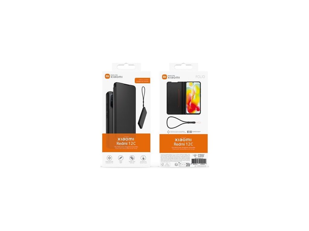 Puzdro s pútkom pre Xiaomi Redmi 12C, Xiaomi, Čierne – detail 1