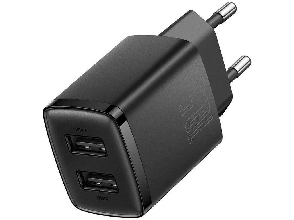 Baseus CCXJ010201 Compact Nabíjačka 2xUSB 10,5W Black