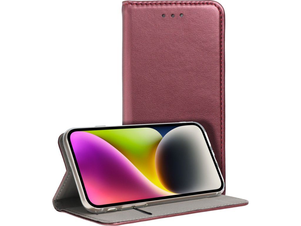 Smart Magnetické puzdro pre Xiaomi Redmi Note 12 Pro 5G, Bordové