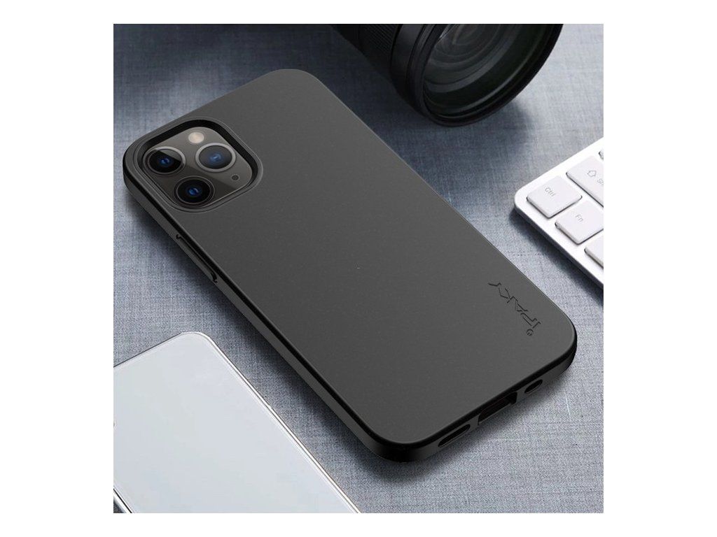 IPAKY Silikónový kryt pre Apple iPhone 12 Pro Max, Čierny – detail 1