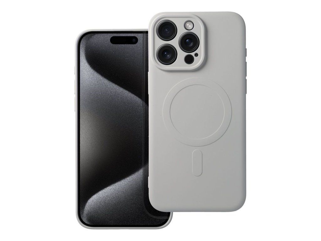 Silikónový kryt s MagSafe pre Apple iPhone 15 Pro Max, Sivý