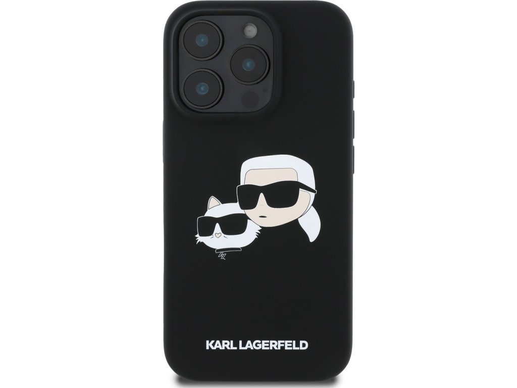 Liquid Silikónový K&CH MagSafe kryt pre Apple iPhone 16 Pro Max, Karl Lagerfeld, Čierny – detail 1