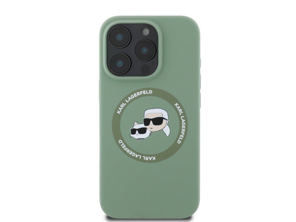 Liquid Silicone s MagSafe kryt pre Apple iPhone 16 Pro Max, Karl Lagerfeld, Zelený – detail 1