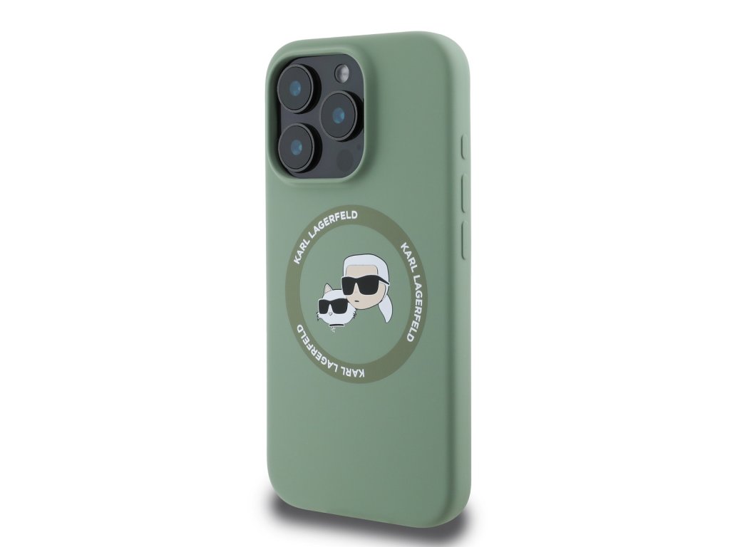 Liquid Silicone s MagSafe kryt pre Apple iPhone 16 Pro Max, Karl Lagerfeld, Zelený – detail 2