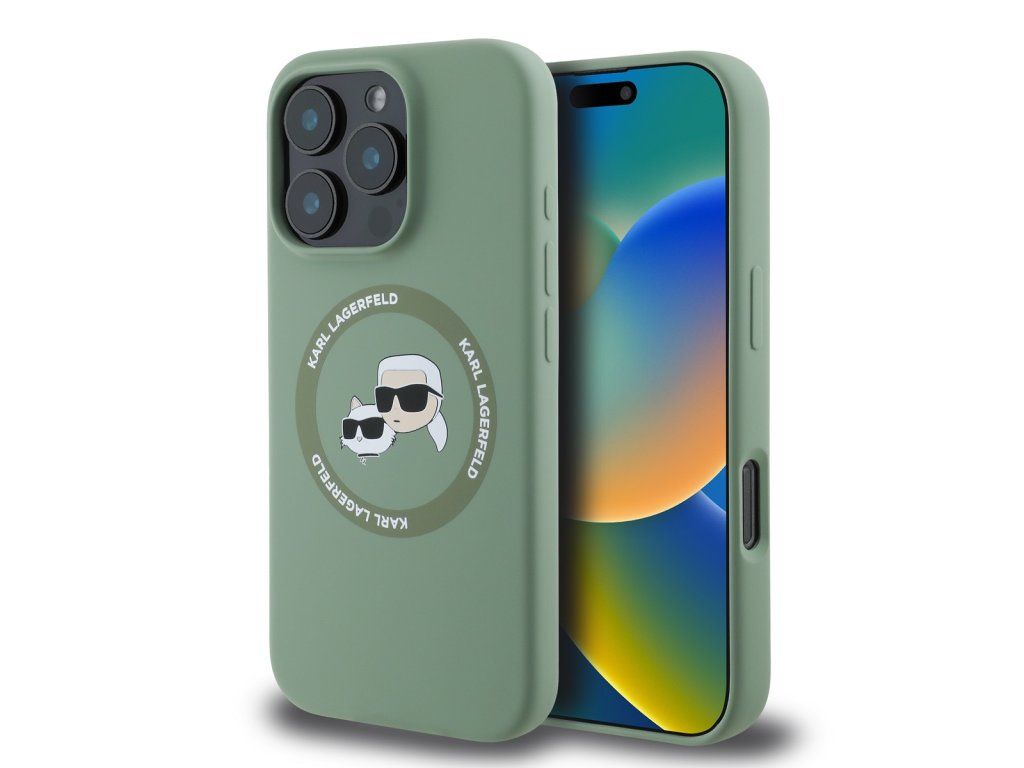 Liquid Silicone s MagSafe kryt pre Apple iPhone 16 Pro Max, Karl Lagerfeld, Zelený