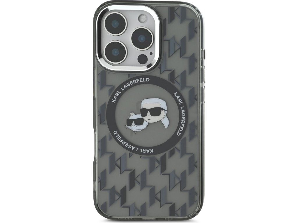 Monogram K&CH kryt s MagSafe preiPhone 16 Pro, Karl Lagerfeld, Čierny – detail 1