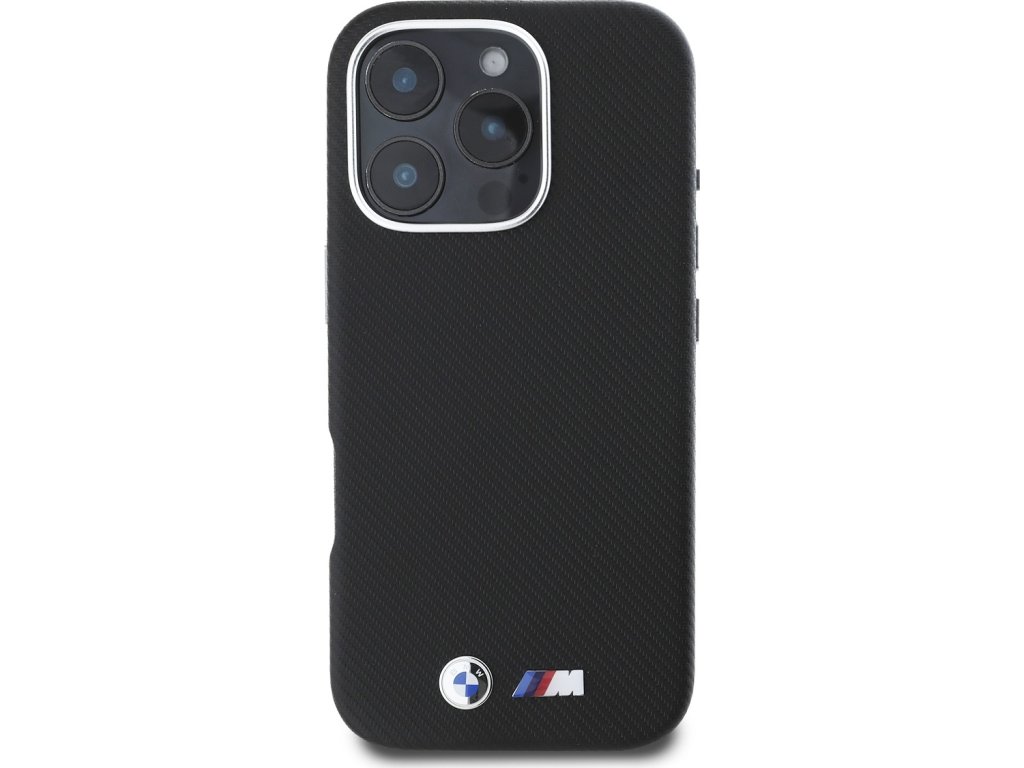 M Kevlar Metal Logo kryt pre Apple iPhone 16 Pro, BMW, Čierny – detail 1