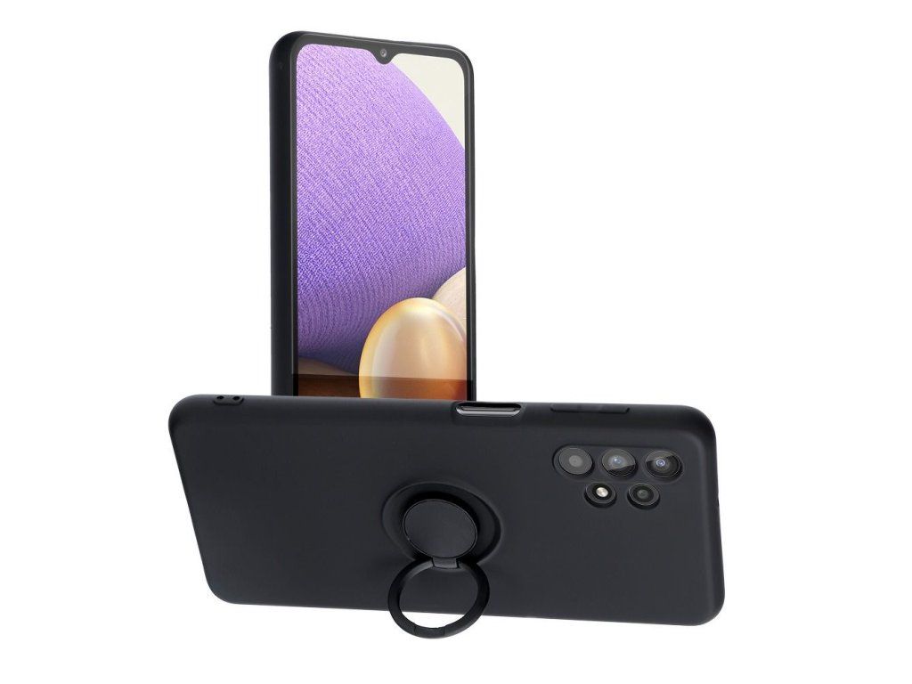 Silikónový Ring kryt pre Samsung Galaxy A32 5G, Čierny
