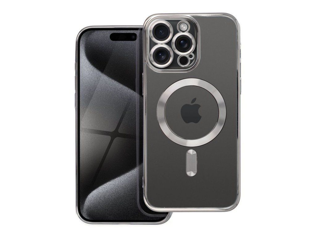 Electro kryt s MagSafe pre Apple iPhone 15 Pro Max, Strieborný