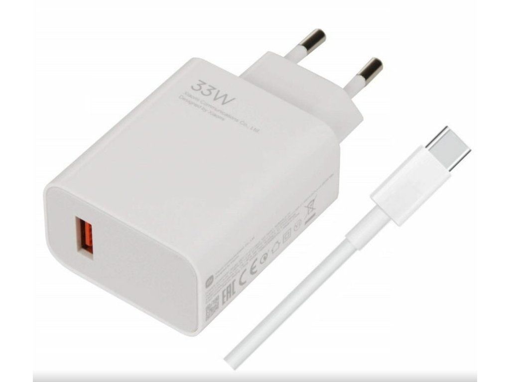 Xiaomi Cestovná Nabíjačka USB-A 33W Biela + USB-C Kábel, (Bulk balenie)