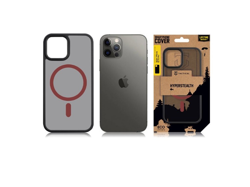 MagForce Hyperstealth 2.0 kryt pre Apple iPhone 12 / 12 Pro, Tactical, Čierno-červený