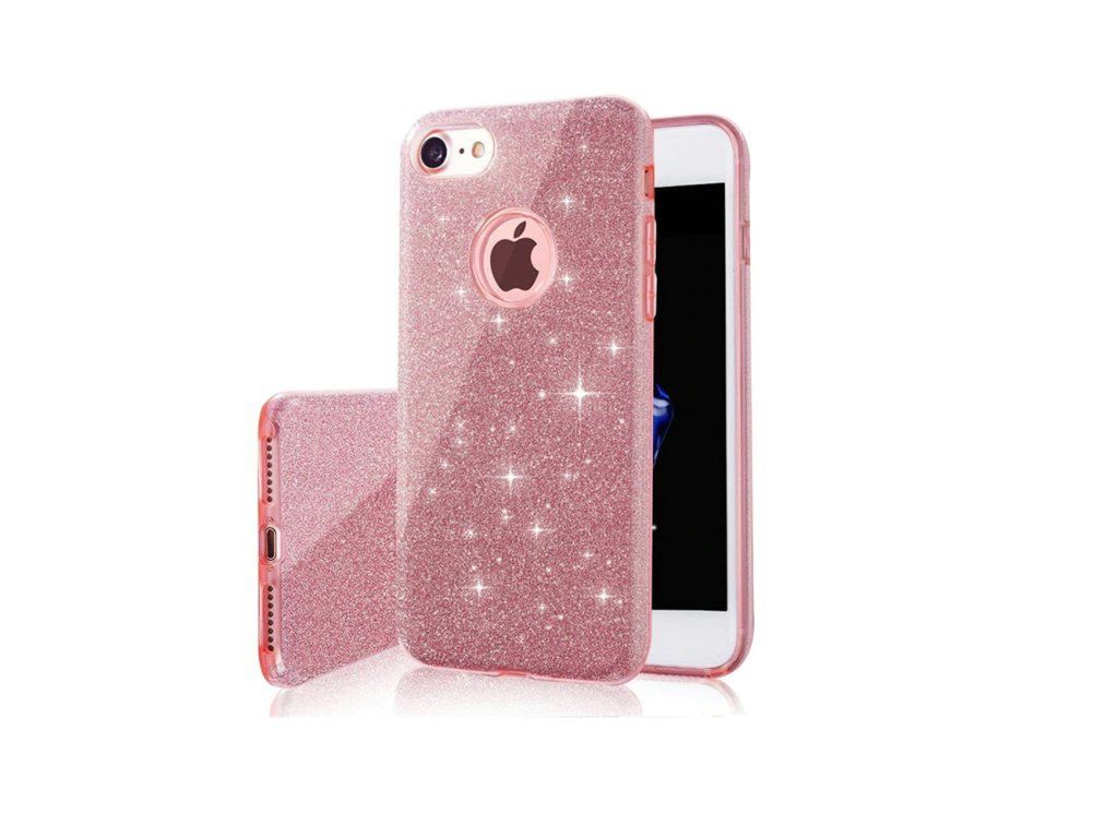 Trblietavý 3v1 kryt pre Apple iPhone 11, Ružový