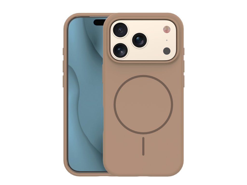 Silikonový kryt s MagSafe pre Apple iPhone 17 Pro / iPhone 18 Pro, Hnedý