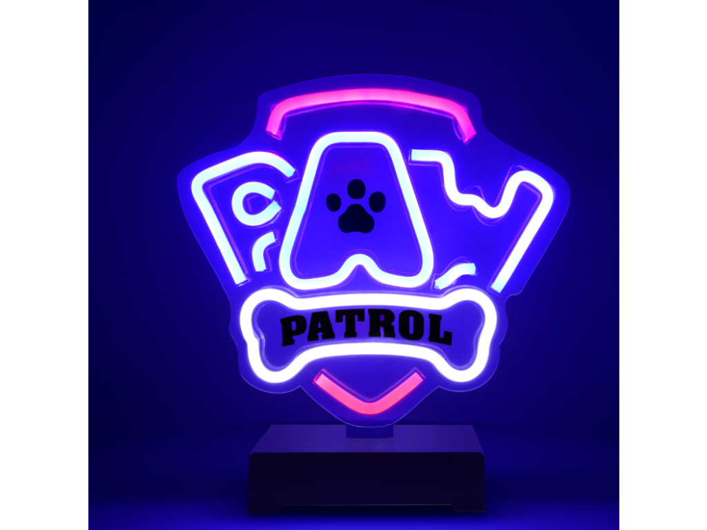 Neónové LED svietidlo Paw Patrol – detail
