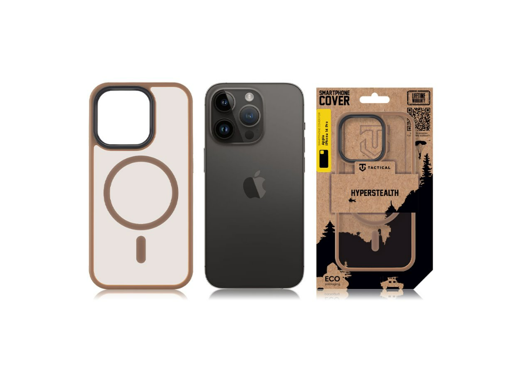 Hyperstealth kryt s Magsafe pre Apple iPhone 14 Pro, Tactical, Hnedý – detail 2