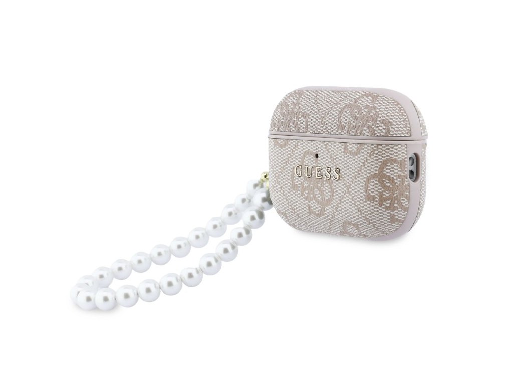 PU 4G Logo Pearl puzdro pre Apple AirPods Pro 3, Guess, Ružové – detail 1