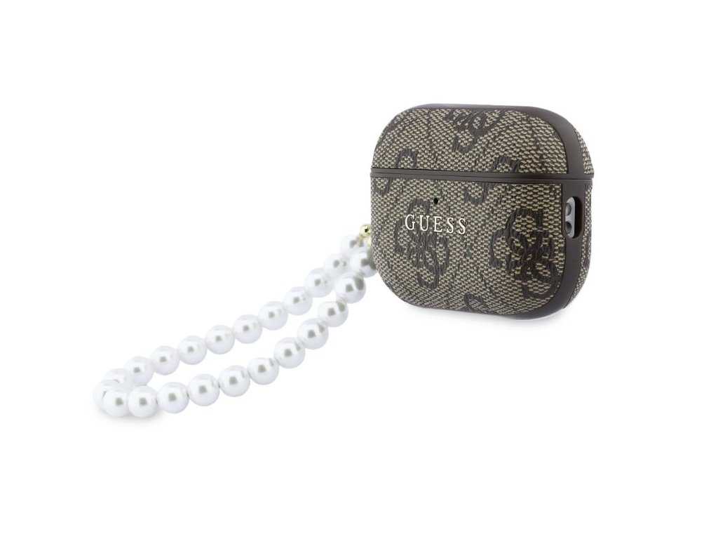PU 4G Logo Pearl puzdro pre Apple AirPods Pro 3, Guess, Hnedé – detail 1
