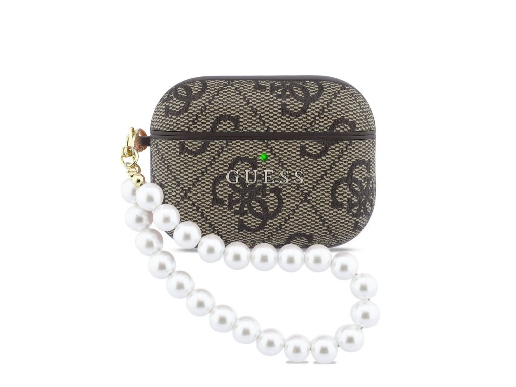 PU 4G Logo Pearl puzdro pre Apple AirPods Pro 3, Guess, Hnedé