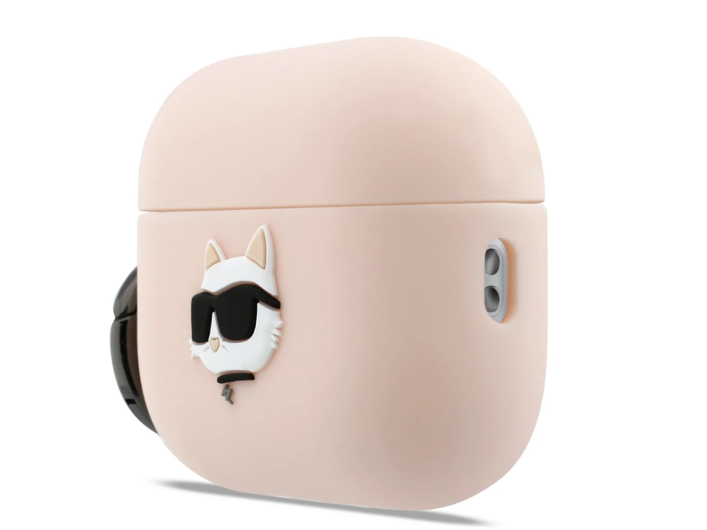 3D Logo Choupette Head AirPods Pro3, Karl Lagerfeld, Ružové – detail 1