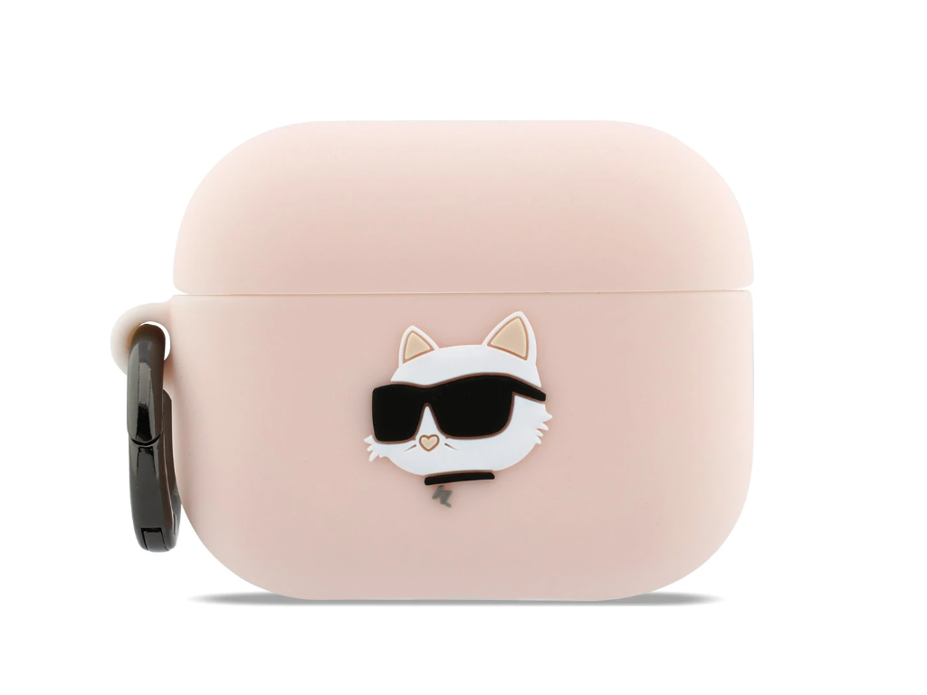 3D Logo Choupette Head AirPods Pro3, Karl Lagerfeld, Ružové