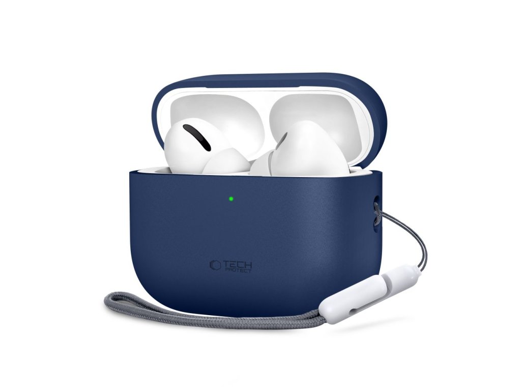 Silikónové puzdro TECH-PROTECT pre Apple Airpods 3, Modré – detail 1