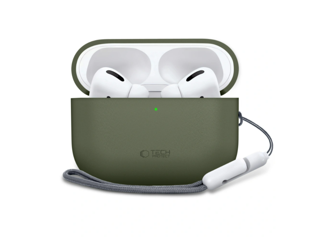 Silikónové puzdro TECH-PROTECT pre Apple Airpods PRO 3, Zelené – detail 1