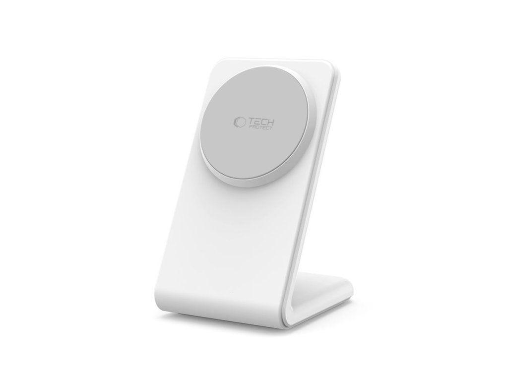 TECH-PROTECT Bezdrôtová nabíjačka s MagSafe QI15W-A38, Biela – vždy v správnej polohe