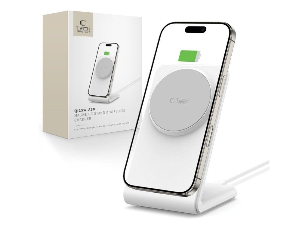TECH-PROTECT Bezdrôtová nabíjačka s MagSafe QI15W-A38, Biela