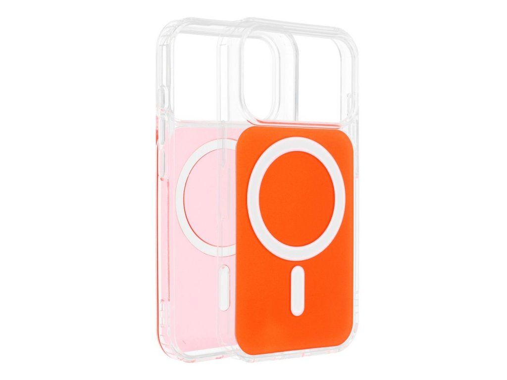 Clear Fusion kryt s MagSafe pre Apple iPhone 17 Pro Max, Orandžový – detail 1