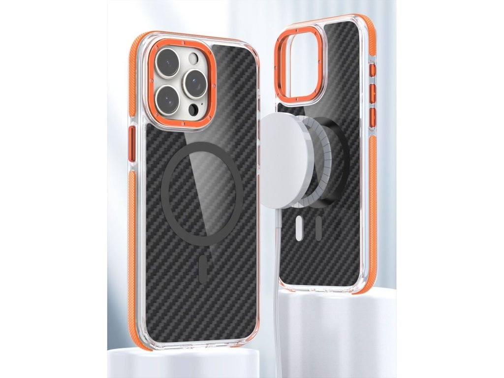Fiber kryt s MagSafe pre Apple iPhone 17 Pro Max, Oranžový – detail 1