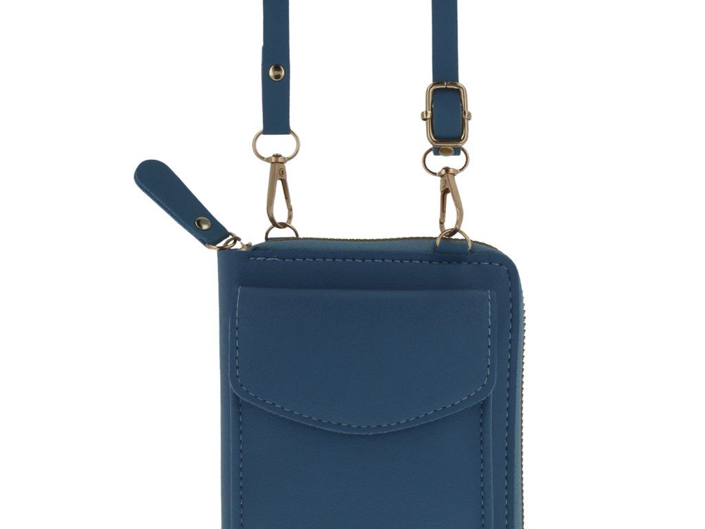 Crossbody puzdro na mobil s úložným priestorom, TFO, Modré – detail 2