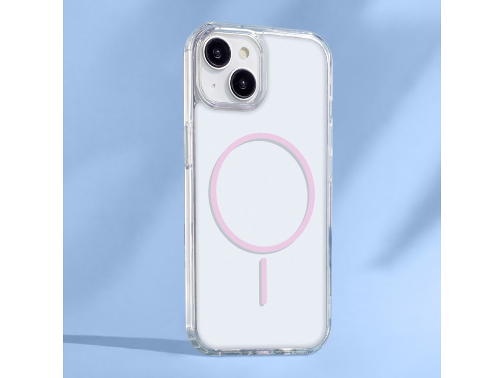 Silikónový kryt s MagSafe pre Apple iPhone 15 Pro, Transparentný-Ružový, TFO – detail 2