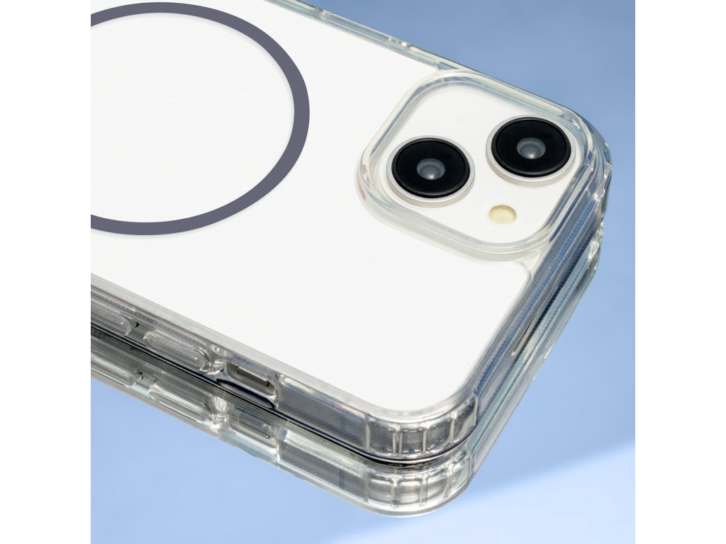 Silikónový kryt s MagSafe pre Apple iPhone 15 Pro, Transparentný-Sivý, TFO – detail 2