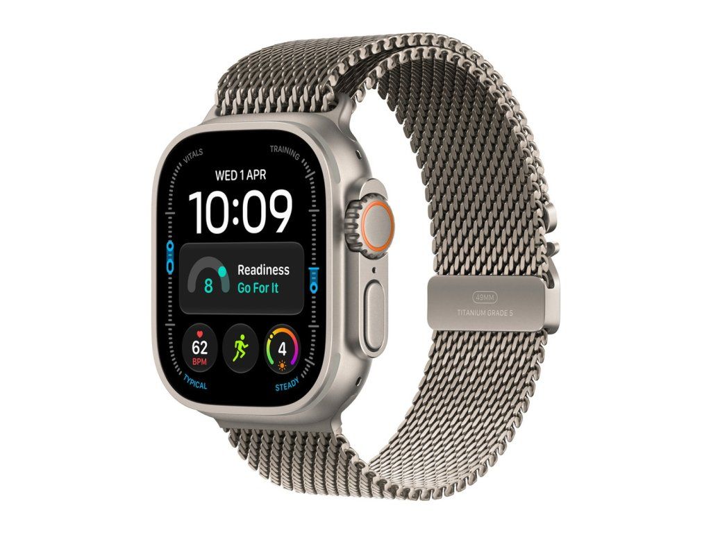 Apple Watch Ultra 4 49 mm prírodný titán, prírodný titánový milánsky ťah (M)
