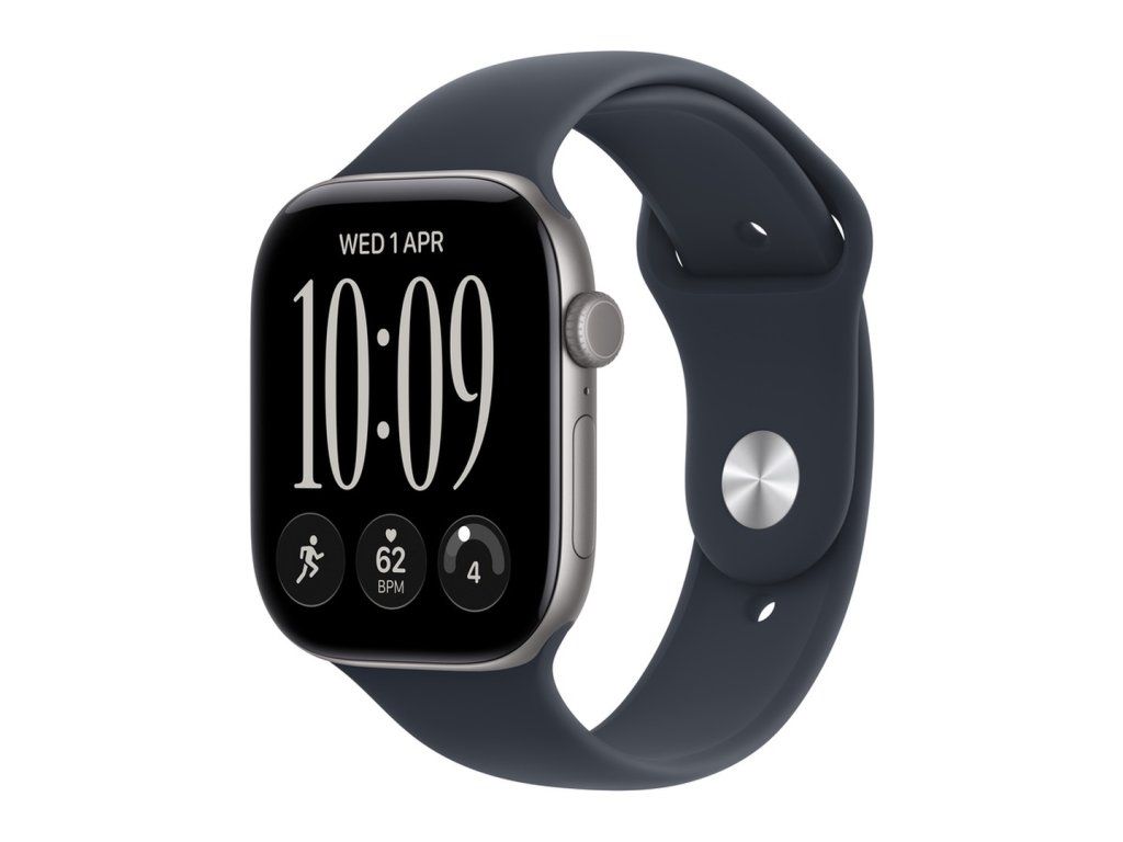 Apple Watch Series 12 46 mm vesmírne sivá, námornícky modrý športový remienok (M/L)