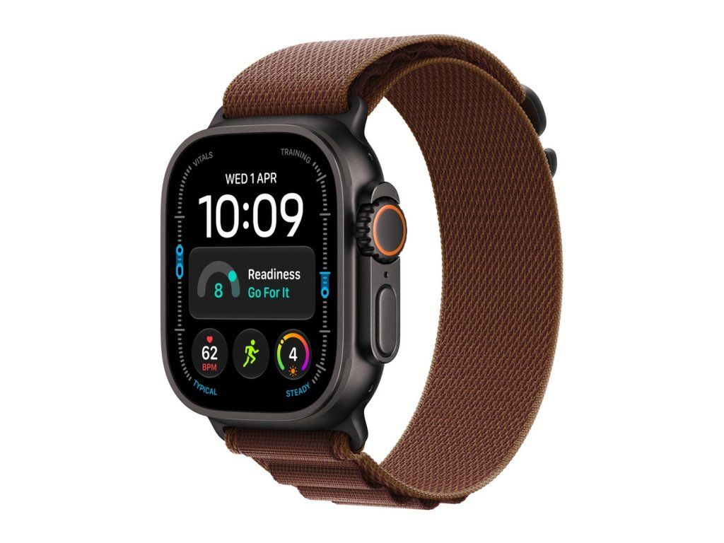 Apple Watch Ultra 4 49 mm čierny titán, burgundský alpský ťah (S)