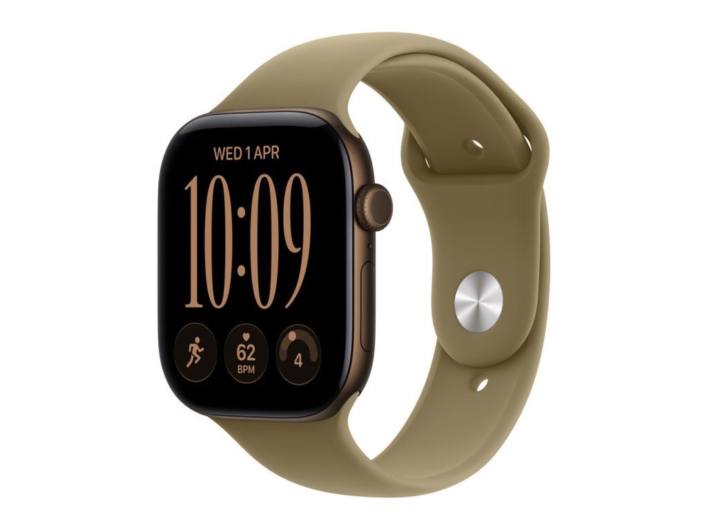 Apple Watch Series 12 46 mm tmavo bronzová, olivový športový remienok (S/M)