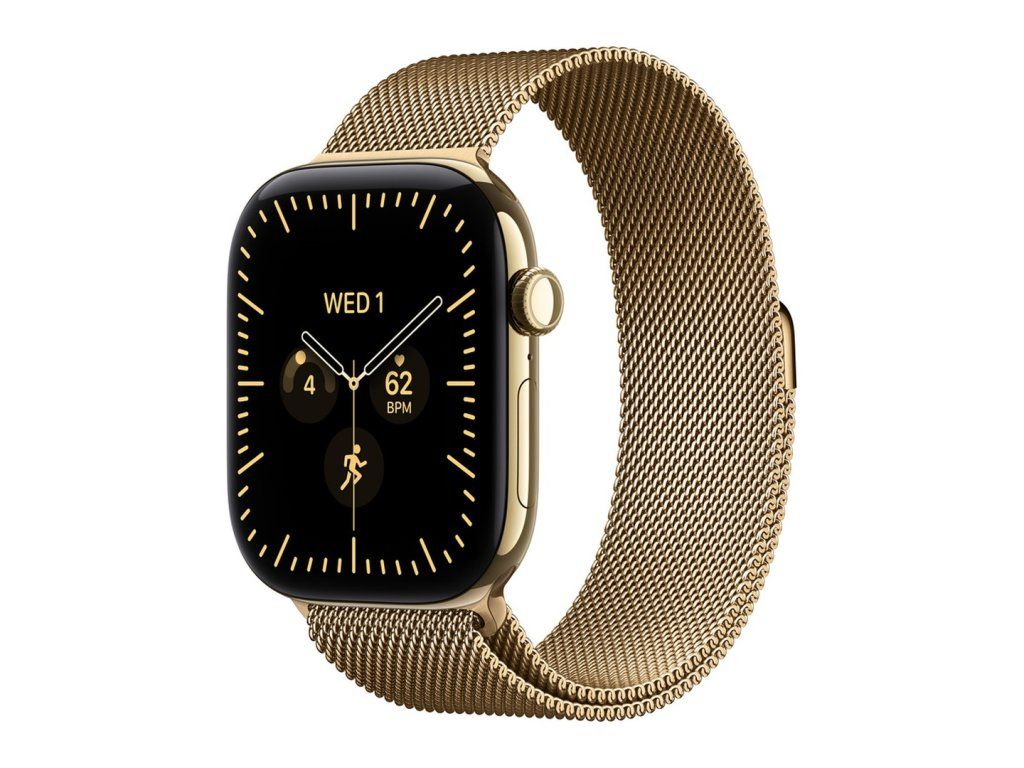 Apple Watch Series 12 46 mm žiarivo zlatá, žiarivo zlatý milánsky ťah (S/M)