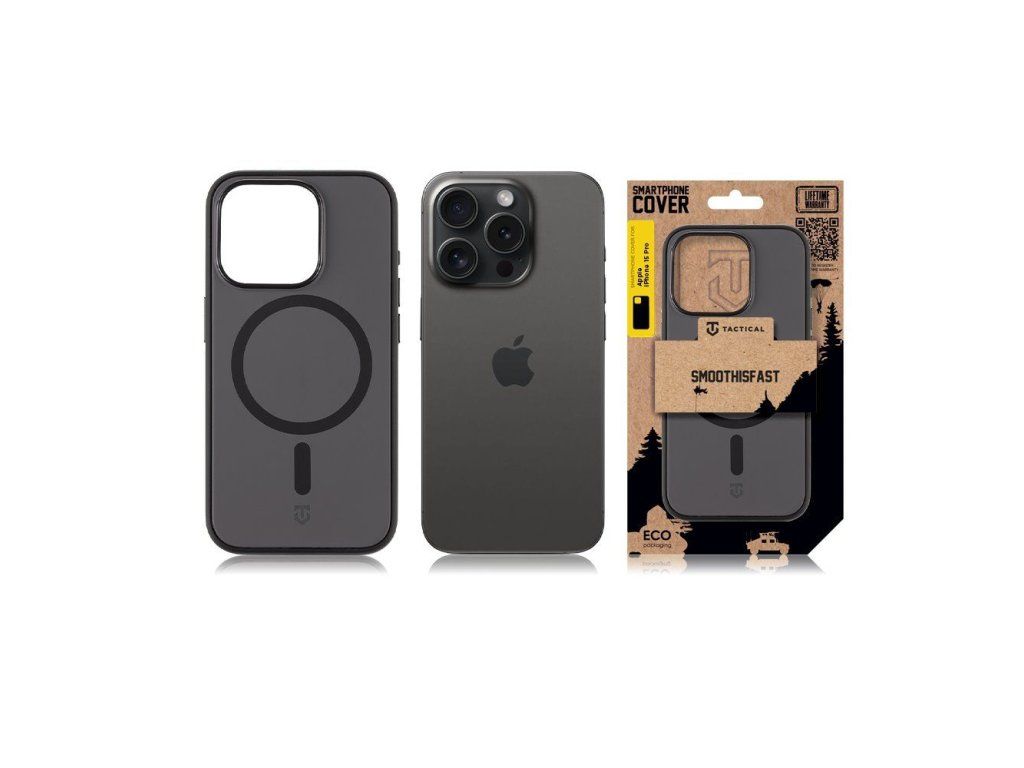 MagForce SmoothIsFast kryt pre Apple iPhone 15 Pro, Tactical, Čierny (Asphalt)