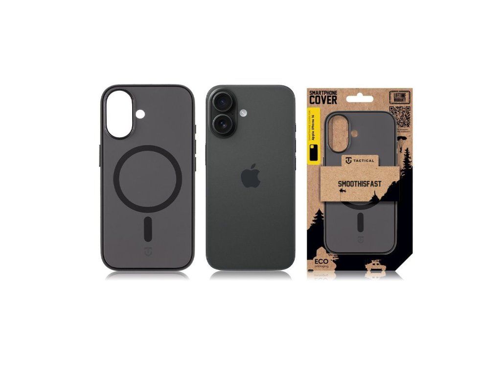 MagForce SmoothIsFast kryt pre Apple iPhone 16, Tactical, Čierny (Asphalt)