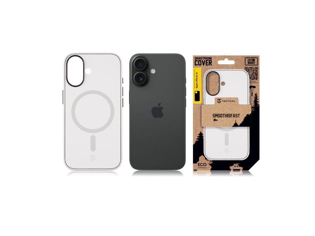MagForce SmoothIsFast kryt pre Apple iPhone 16, Tactical, Biely (Chalk)