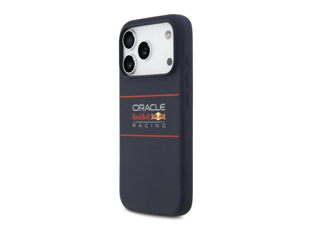Red Bull Silicone Horizontal Logo MagSafe Zadný Kryt pre iPhone 17 Pro Navy – zadná strana